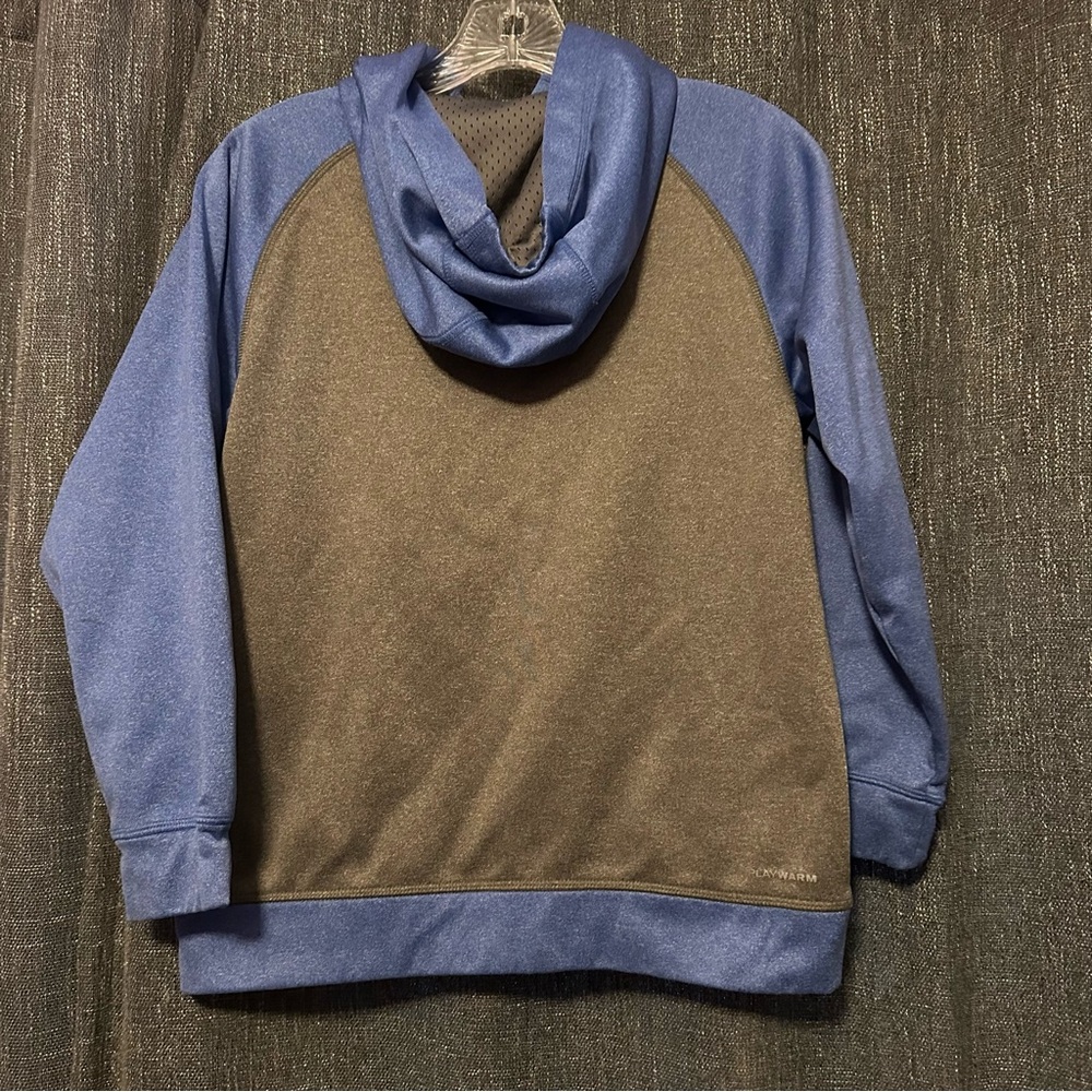 Reebok Heather Blue Charcoal Grey Hoodie Pullover Jacket (Kid's Medium) - Picture 6 of 9
